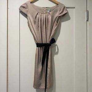 NEW H&M Taupe Satin dress with belt Size 2